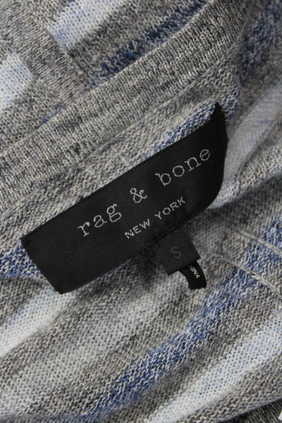 Rag & Bone Unisex Pullover Striped Linen Sweater Gray Long Sleeve Size S
