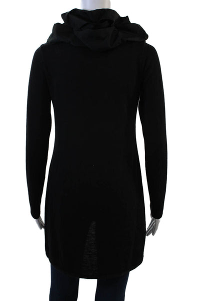 Sandro Ferrone Women Cardigan Black Polyester Long Sleeve Size M
