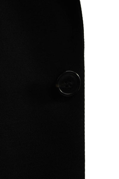 Luomo Mens Black Wool Blazer Collared Button Classic Solid Size 95cm