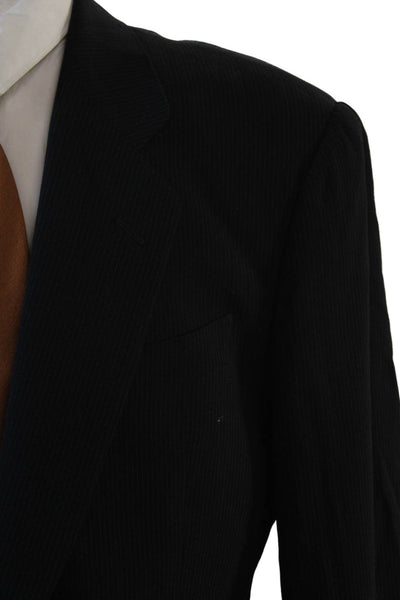 Calvin Klein Mens Classic Striped Pure Virgin Wool Suit Jacket Size 40