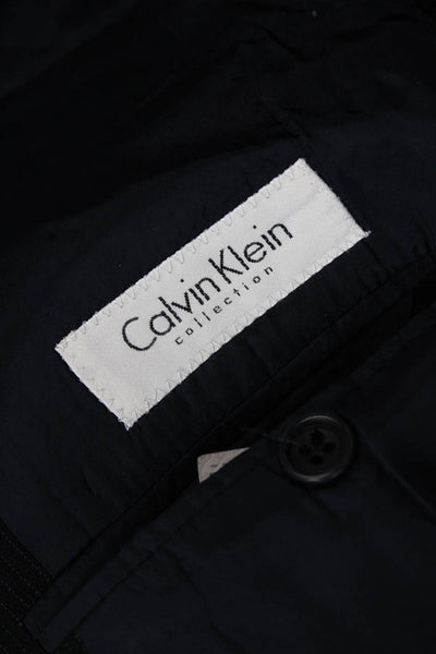 Calvin Klein Mens Classic Striped Pure Virgin Wool Suit Jacket Size 40