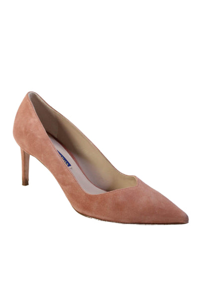 Stuart Weitzman Womens Pointed Toe Slip On Heel Pumps Pink Size 6.5