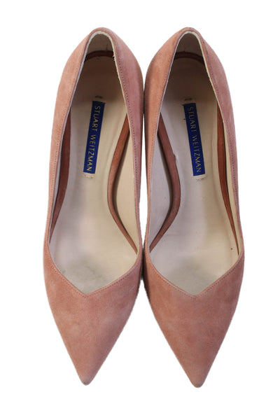 Stuart Weitzman Womens Pointed Toe Slip On Heel Pumps Pink Size 6.5