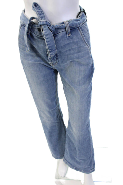 7 For All Mankind Women Paperbag Wide Leg Light Blue Jeans Size 6