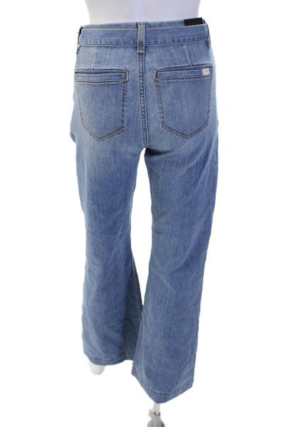 7 For All Mankind Women Paperbag Wide Leg Light Blue Jeans Size 6