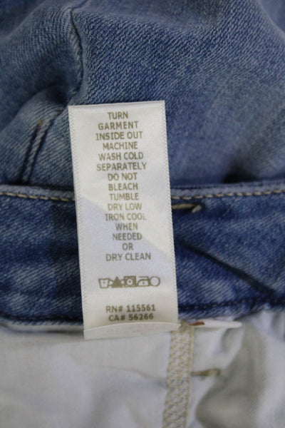 7 For All Mankind Women Paperbag Wide Leg Light Blue Jeans Size 6