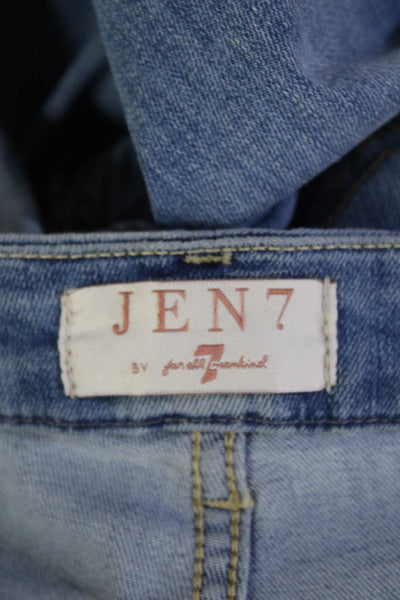 7 For All Mankind Women Paperbag Wide Leg Light Blue Jeans Size 6