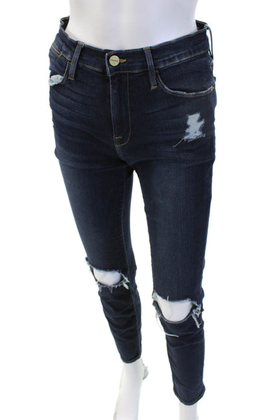 Frame Denim Women Skinny Ankle Jeans Dark Blue High Rise Size 28