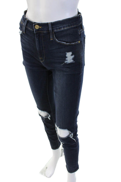 Frame Denim Women Skinny Ankle Jeans Dark Blue High Rise Size 28