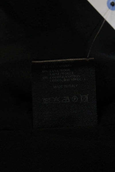 Costume National Women Overcoat Black Wool Cashmere Buckle High Neck Size 38