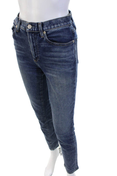 Le Jean Womens Ankle Skinny Dark Blue Jeans Button Size 26