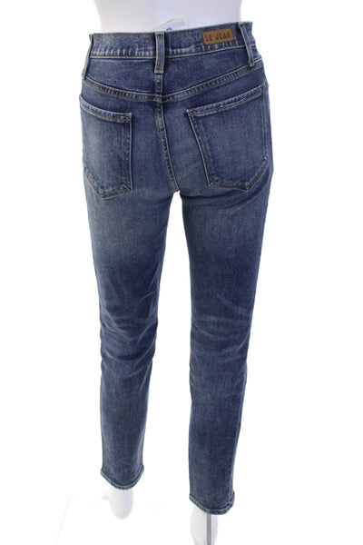 Le Jean Womens Ankle Skinny Dark Blue Jeans Button Size 26