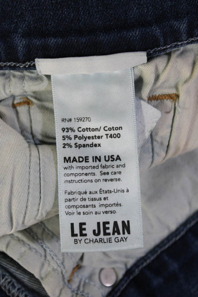 Le Jean Womens Ankle Skinny Dark Blue Jeans Button Size 26