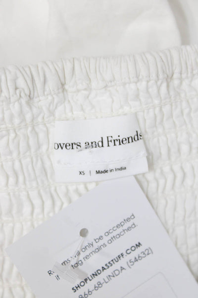 Lovers + Friends Womens Camisole Tunic White Cotton Sleeveless Boho Size XS