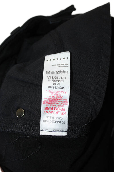 Topshop Womens Tapered Mom Jeans Black Size 34