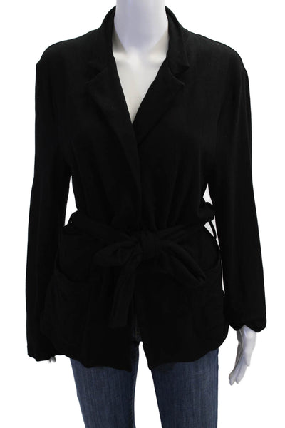 Harris Reed Womens Black Collared Long Sleeve Tie Blazer Size 3