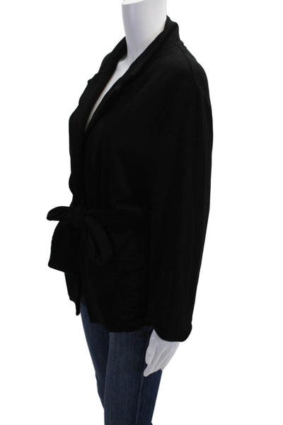 Harris Reed Womens Black Collared Long Sleeve Tie Blazer Size 3