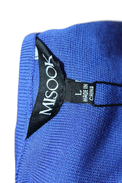 Misook Women Blue Basic Tank Round Neck Acrylic Polyester Size L