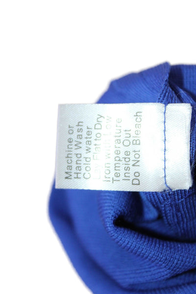 Misook Women Blue Basic Tank Round Neck Acrylic Polyester Size L