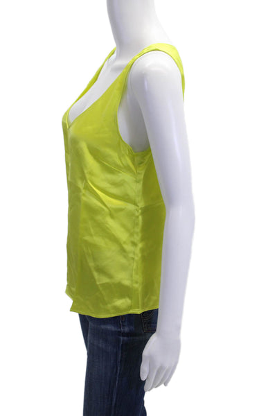 Velvet by Graham & Spencer Women Silk Camisole Yellow Sleeveless Size M
