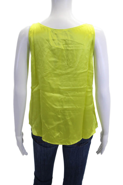 Velvet by Graham & Spencer Women Silk Camisole Yellow Sleeveless Size M