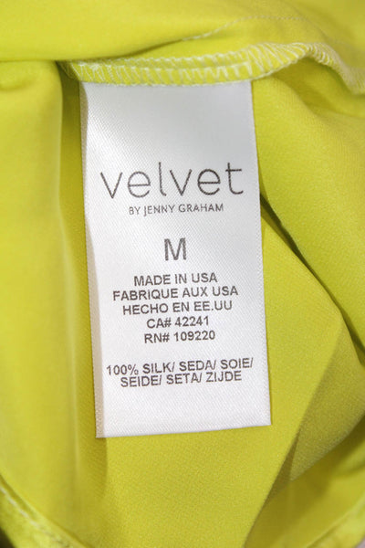 Velvet by Graham & Spencer Women Silk Camisole Yellow Sleeveless Size M
