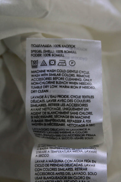 Club Monaco Women Mini Shift Dress White V Neck Cotton Knee Length Size 12