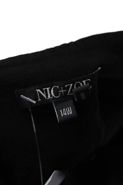 Nic + Zoe Womens Ankle Dress Pants Black Rayon Nylon Spandex Size 14W