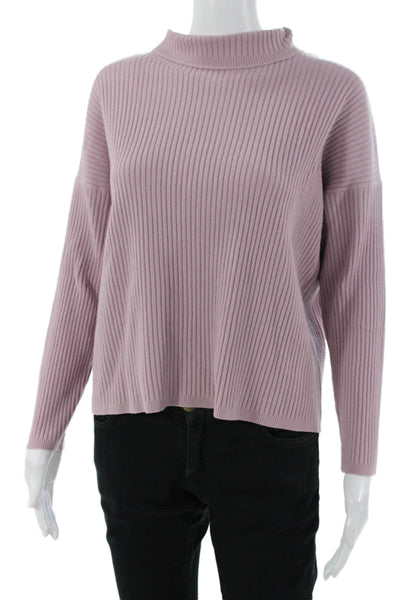 Lafayette 148 New York Womens Purple Mock Neck Pullover Sweater Size L