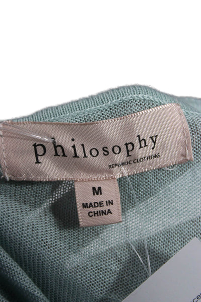 philosophy Women Pullover Sweaters Light Blue Crew Neck Long Sleeve Size M