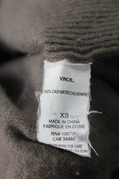 Vince Women Cashmere Crew Neck Short Sleeve Basic T-Shirt Brown Size XS