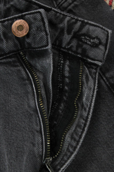 Zara Unisex Cropped Straight Dark Gray High Rise Denim Jeans Size 8