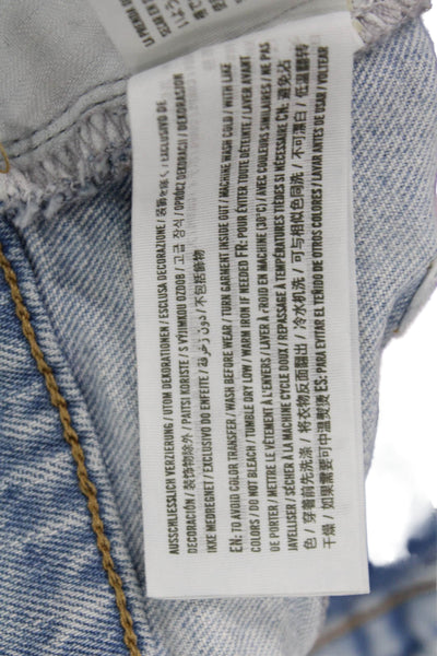 Abercrombie & Fitch Unisex Straight Light Blue High Rise Jeans Button Size 28