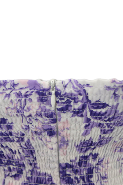 Kourt Womens Fit & Flare Sundress Purple Floral Square Neck Tie Size 6