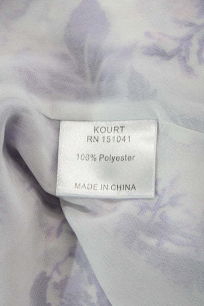 Kourt Womens Fit & Flare Sundress Purple Floral Square Neck Tie Size 6