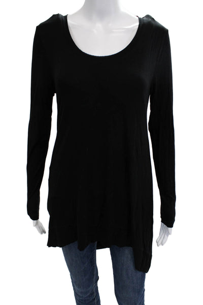 Lysse Womens Basic Tunic Black Long Sleeve Round Neck Rayon Spandex Size M