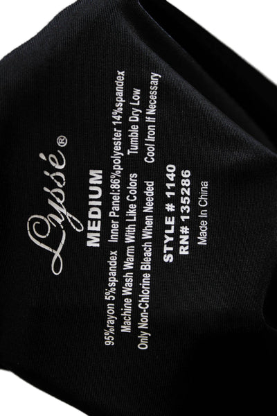 Lysse Womens Basic Tunic Black Long Sleeve Round Neck Rayon Spandex Size M