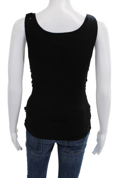 Nanette Lepore Womens Designer Sleeveless Tank Black Nylon Elastane Size M