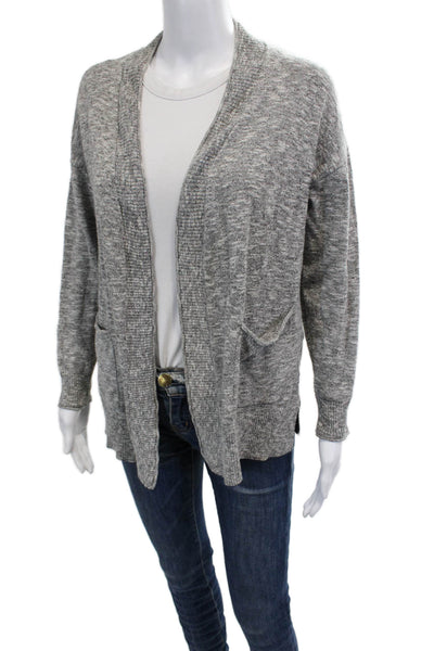 Madewell Women V-Neck Gray Long Sleeve Cardigan Cotton Blend Size XS