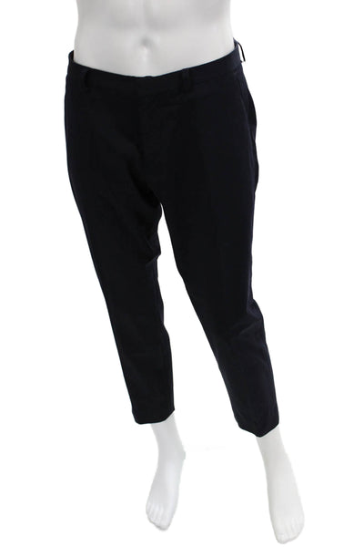 Zara Man Mens Ankle Cropped Dress Pants Dark Blue Viscose Blend Size M