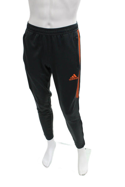 Adidas Mens Jogger Sweatpants Black Polyester Drawstring Sports Size M