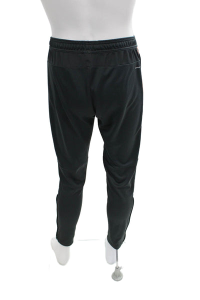 Adidas Mens Jogger Sweatpants Black Polyester Drawstring Sports Size M
