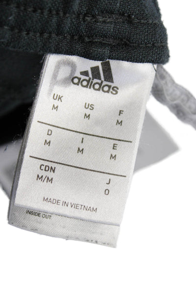 Adidas Mens Jogger Sweatpants Black Polyester Drawstring Sports Size M