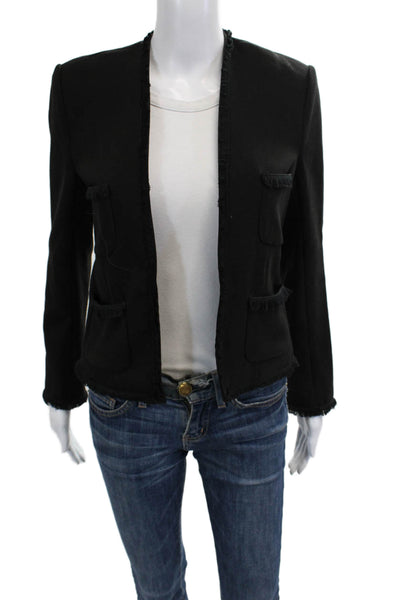 L Agence Women Black Button Blazer Long Sleeve Classic Size 0