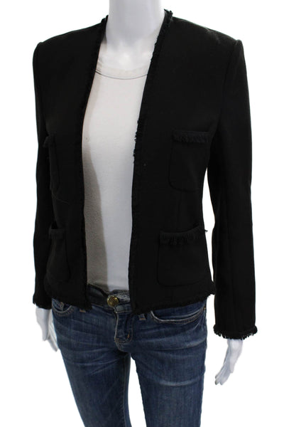 L Agence Women Black Button Blazer Long Sleeve Classic Size 0