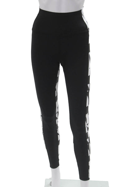 Beach Riot Women Ankle Jegging Black Geometric Zip Recycled Lycra Size M