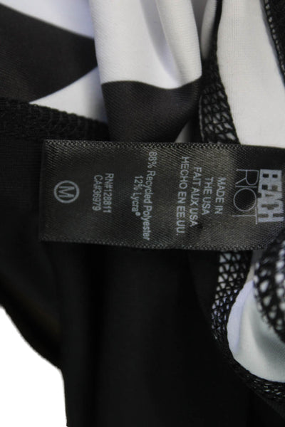 Beach Riot Women Ankle Jegging Black Geometric Zip Recycled Lycra Size M