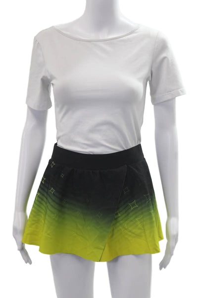 Ultracor Womens A-Line Skater Mini Skort Black Geometric Size M