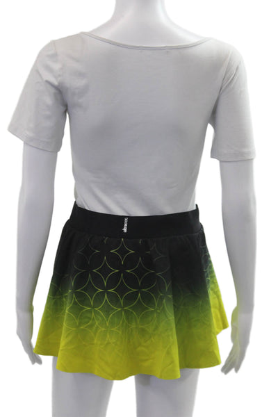 Ultracor Womens A-Line Skater Mini Skort Black Geometric Size M