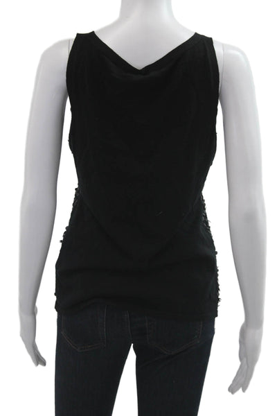 Eileen Fisher Womens Black Merino Wool Sleeveless Tank Round Neck Petite Size M